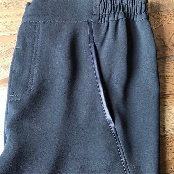 VINCE Navy crepe satin trim wrap jogger small - Picture 2 of 12